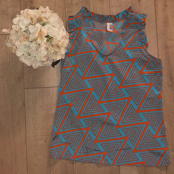 Blue and Orange Patterned Top - Picture 1 of 1
